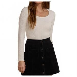 NEW RYLEE + CRU textured long sleeve tee in ivory